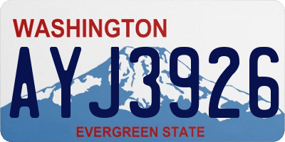 WA license plate AYJ3926
