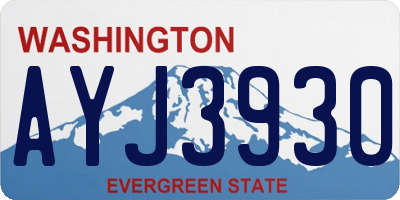 WA license plate AYJ3930