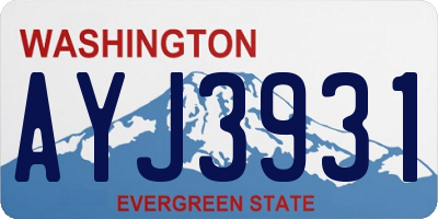 WA license plate AYJ3931