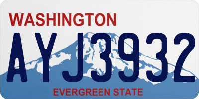 WA license plate AYJ3932