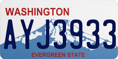 WA license plate AYJ3933