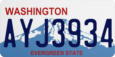 WA license plate AYJ3934