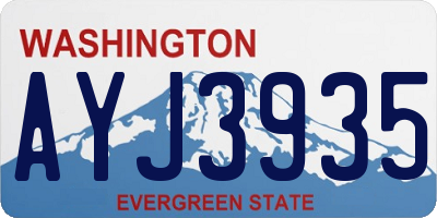 WA license plate AYJ3935
