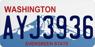 WA license plate AYJ3936
