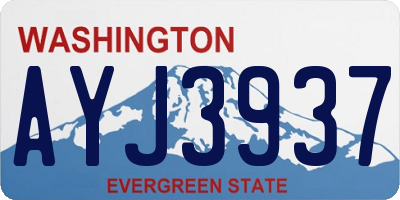 WA license plate AYJ3937