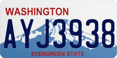 WA license plate AYJ3938