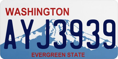WA license plate AYJ3939