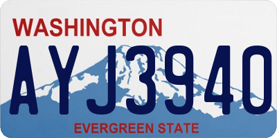 WA license plate AYJ3940