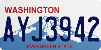 WA license plate AYJ3942