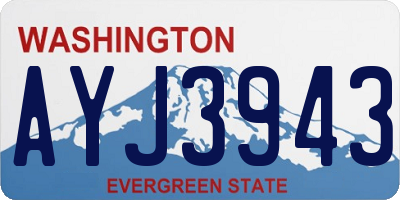 WA license plate AYJ3943