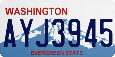WA license plate AYJ3945