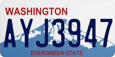WA license plate AYJ3947
