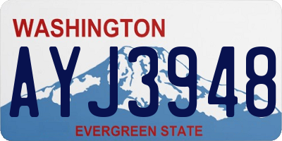 WA license plate AYJ3948