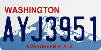 WA license plate AYJ3951