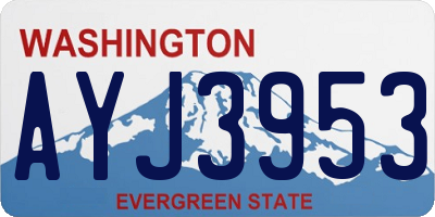 WA license plate AYJ3953