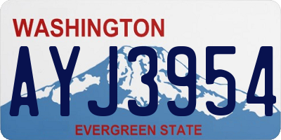 WA license plate AYJ3954