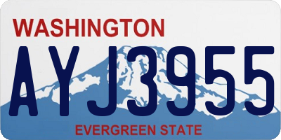 WA license plate AYJ3955