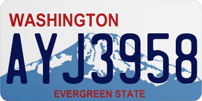 WA license plate AYJ3958