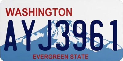 WA license plate AYJ3961