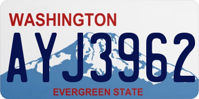 WA license plate AYJ3962