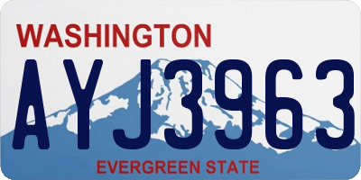 WA license plate AYJ3963