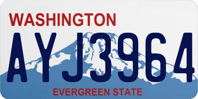 WA license plate AYJ3964