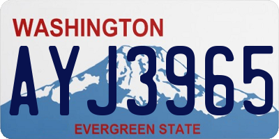 WA license plate AYJ3965