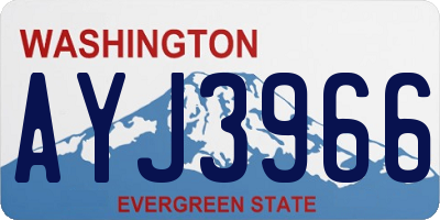 WA license plate AYJ3966