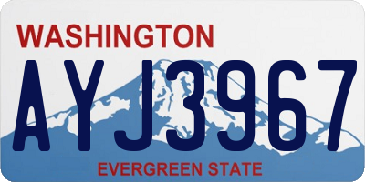 WA license plate AYJ3967