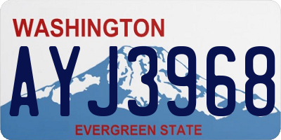 WA license plate AYJ3968