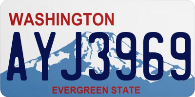 WA license plate AYJ3969