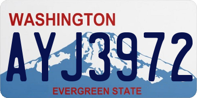 WA license plate AYJ3972