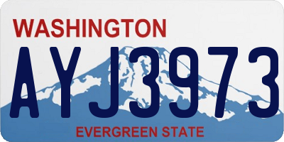 WA license plate AYJ3973