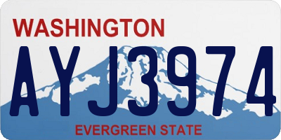 WA license plate AYJ3974