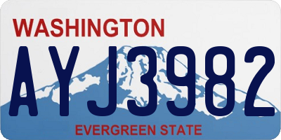 WA license plate AYJ3982