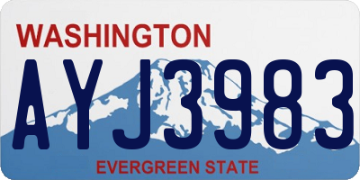 WA license plate AYJ3983