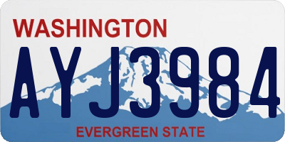 WA license plate AYJ3984
