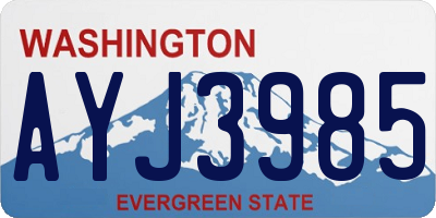 WA license plate AYJ3985