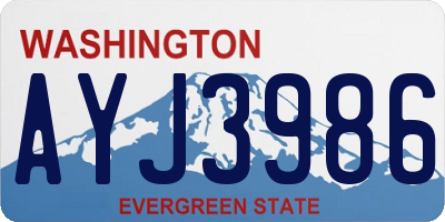 WA license plate AYJ3986