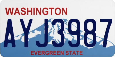 WA license plate AYJ3987