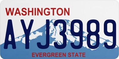 WA license plate AYJ3989