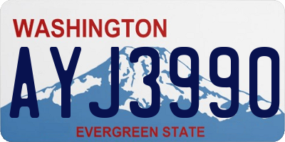WA license plate AYJ3990