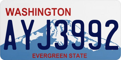 WA license plate AYJ3992