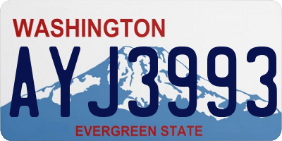 WA license plate AYJ3993