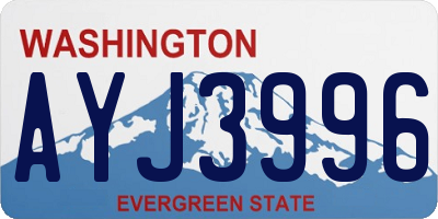 WA license plate AYJ3996