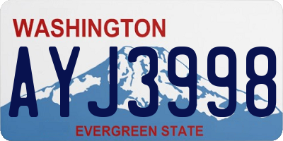 WA license plate AYJ3998