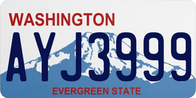 WA license plate AYJ3999