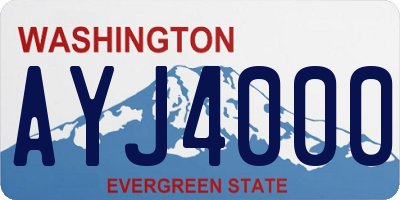 WA license plate AYJ4000