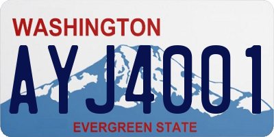 WA license plate AYJ4001