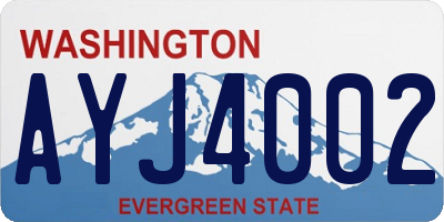 WA license plate AYJ4002